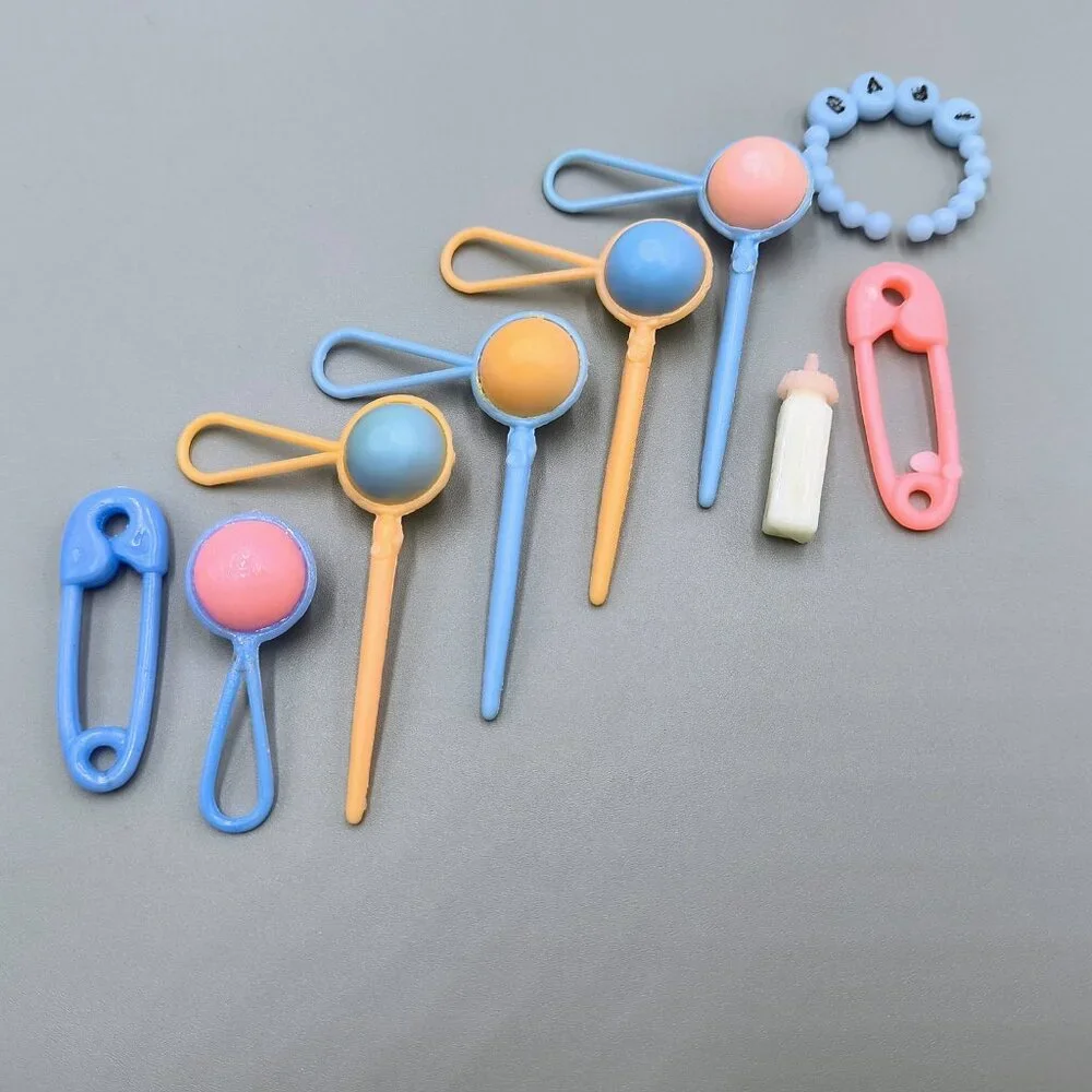 Huge Lot Wilton Baby Cake Toppers Favors Cradle Furniture Rattles Bottles Babies